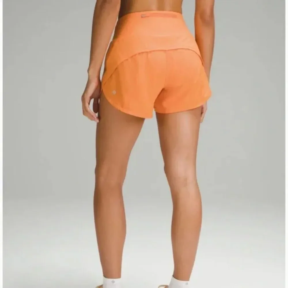 Lululemon Speed Up High-Rise Lined Shorts 4” in Orange, Size 4 - Picture 2 of 8